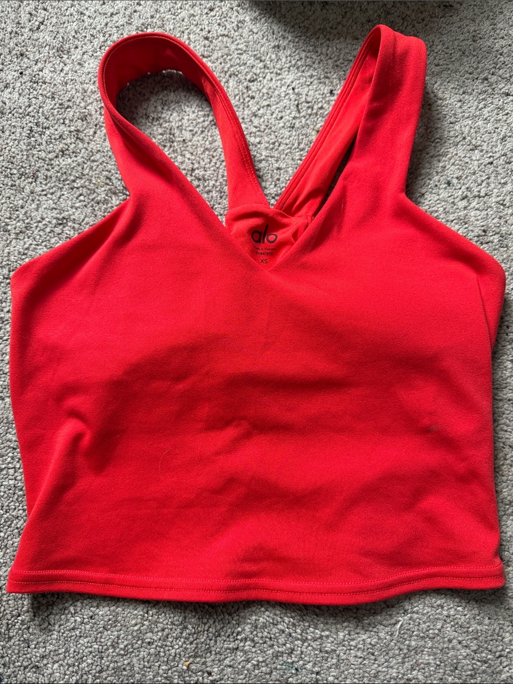 Alo Women's Red Real Bra Tank xs
